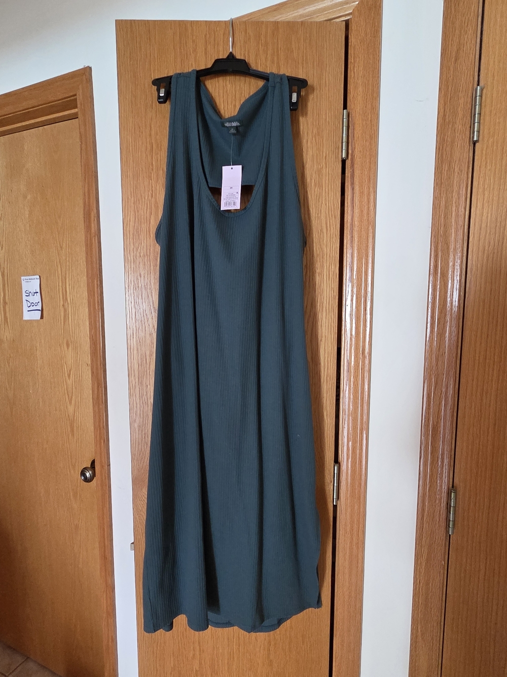 wild fable Dark Green Ribbed Maxi Dress